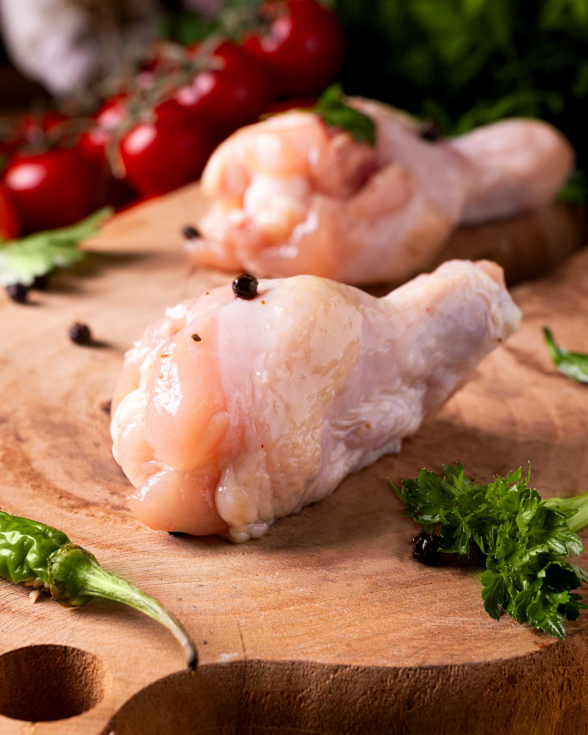 web_7344 تصویر کتف با پوست مرغ، با برشهای تازه و پوست طبیعی